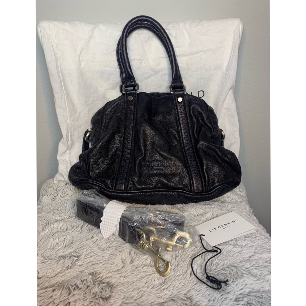 LIEBESKIND BERLIN BLACK LEATHER SATCHEL